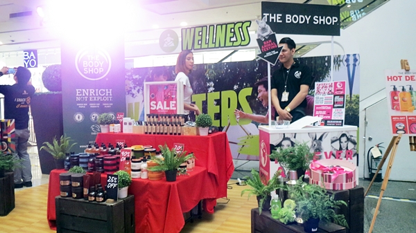 The Body Shop booth where they offer environment-friendly skin care products. The Body Shop advocates against animal testing. You can contribute your signature on their website to support the fight against animal testing.