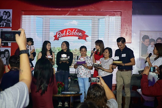 Birthday celebrants of the month were surprised with a birthday cake each from Red Ribbon