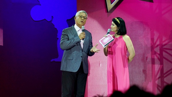 With Maestro Ryan Cayabyab with Dimples Romana. Dimples has been hosting iShine since it started in 2009