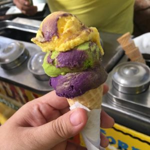 This sorbetes (cheese, avocado and ube flavor) was so yummy!