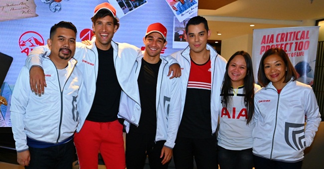 Tennyson Paras- Philam Life Head of Products, Nico Bolzico, Wil Dasovich, Mond Gutierrez, Kats Cajucom- Philam Life Head of Vitality, and Bernadette Chincuanco- Philam Life Head of Branding and Communications