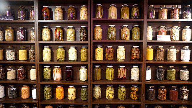 Jars and jars of pickled vegetables