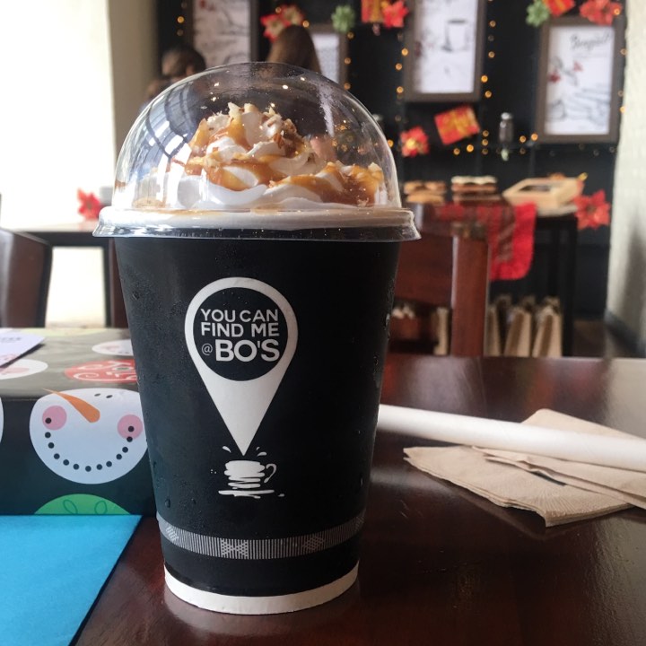 Bo's Coffee holiday beverage Almond Buttercrunch Froccino