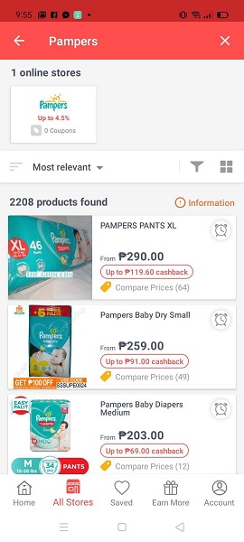 You can sort the search results from highest – lowest priced products