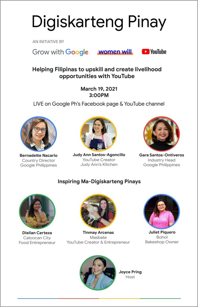 Google’s Digiskarteng Pinay webinar to discuss how Filipinas can create livelihood opportunities with YouTube