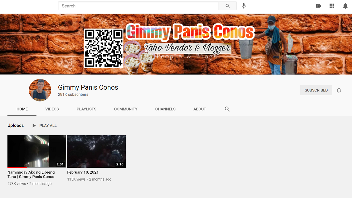 Gimmy Panis Conos YouTube Channel