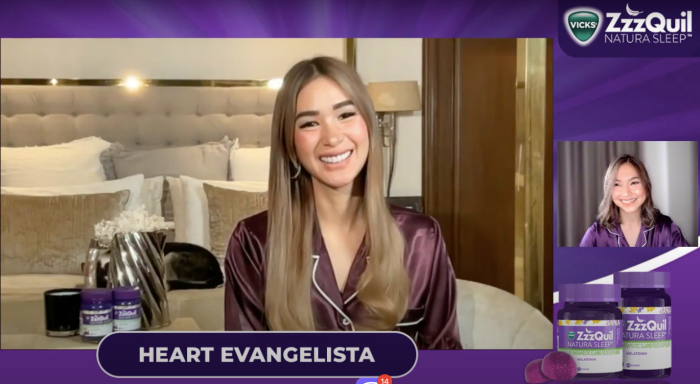 Heart Evangelista is Vicks ZzzQuil's celebrity ambassador.