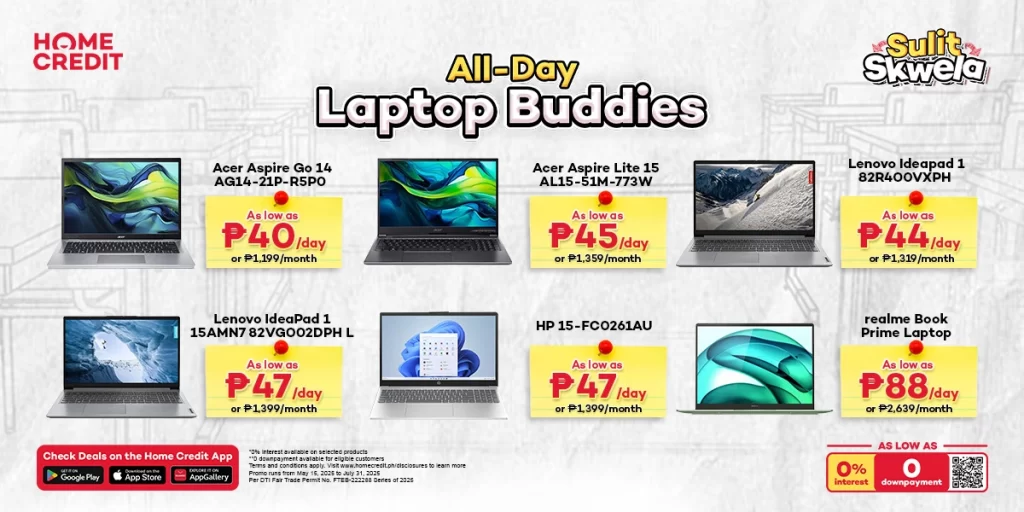 Back-to-School Gadget Deals from Home Credit Starting at ₱16/Day Until July 31