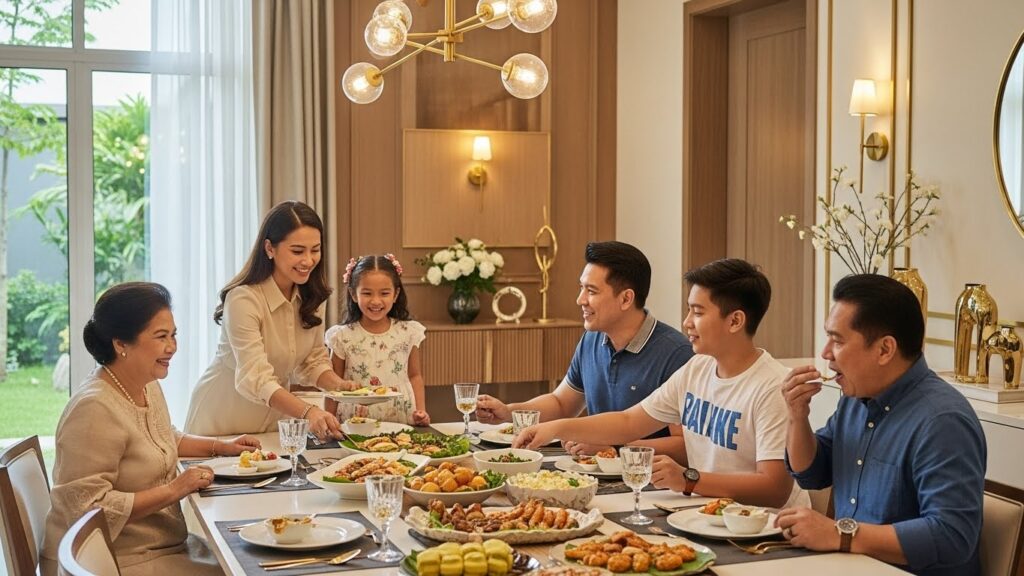 Family in Dining Area