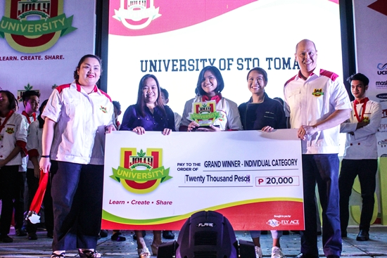 Jolly University 4 grand winner of the main dish - individual category was awarded to Bernice Angeline Tenorio of University of Sto. Tomas
