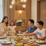 Family in Dining Area